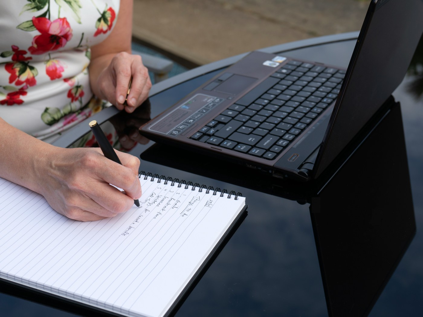 Author preparing a manuscript for professional book publishing